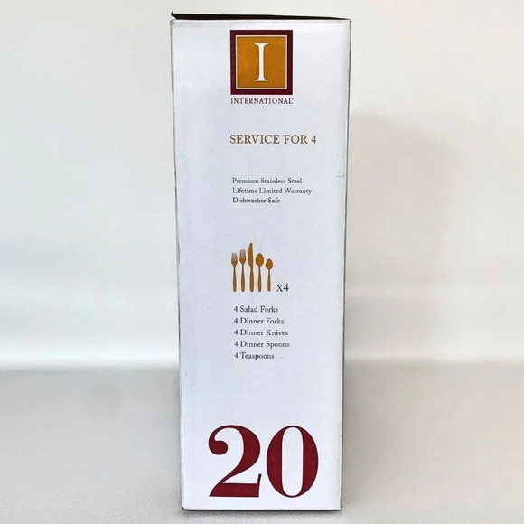 International 20 Piece Flatware Set Queens Fancy New In Box - Picture 4 of 6